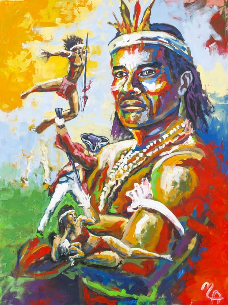 Chief Chatoyer Defender of Our People by Sir Calvert Jones – Tropical Realism™.
