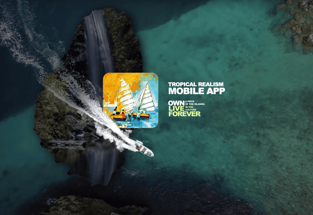 Tropical Realism mobile app presentation graphic